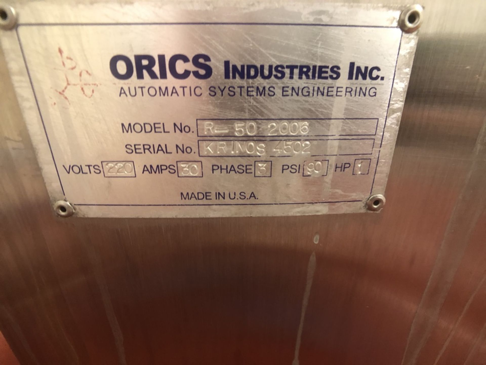 Orics Industries Rotary Cup Filler, Model R-50 2006, S/N KRINOS4502, 60 Cups Per Minute, Includes - Image 16 of 17