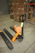 Uline 5,000 lb. Capacity Hydraulic Scale Pallet Jack, M/N H-1679, S/N 6925063009, with Aprox. 48"