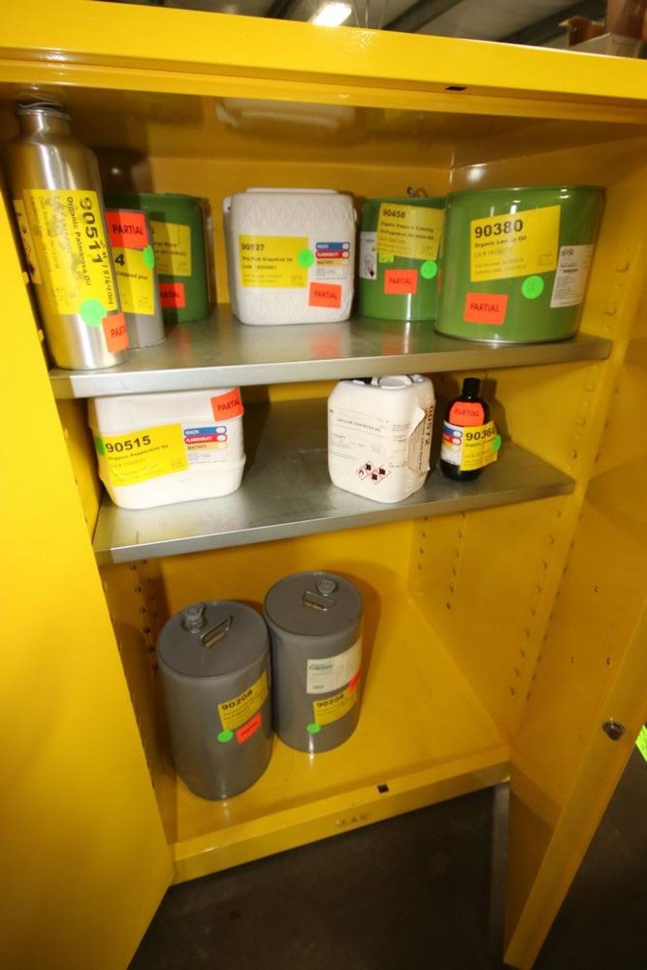 Uline 90 Gal. Double Door Flammable Liquid Storage Cabinet, M/N H-2219M-Y, with (3) Internal - Image 2 of 3