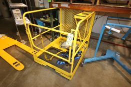 Forklift Man Cage, with Harnesses, Mounted on Casters, with Fork Inserts (NOTE: Delayed Removal--