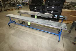 S/S Roller Conveyor, Mounted on Portable Frames, Overall Dims.: Aprox. 119" L x 12" W, with (1)