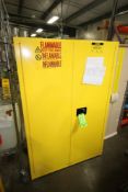 Uline 90 Gal. Double Door Flammable Liquid Storage Cabinet, M/N H-2219M-Y, with (3) Internal