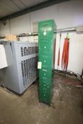 Vertical Lockers, Aprox. 15" L x 12" W x 79-1/2" H (LOCATED IN BEAVER FALLS, PA) (Rigging, Loading &