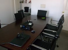 Conference Room Table, with (8) Like NEW Dark Brown Chairs (LOCATED IN BEAVER FALLS, PA)