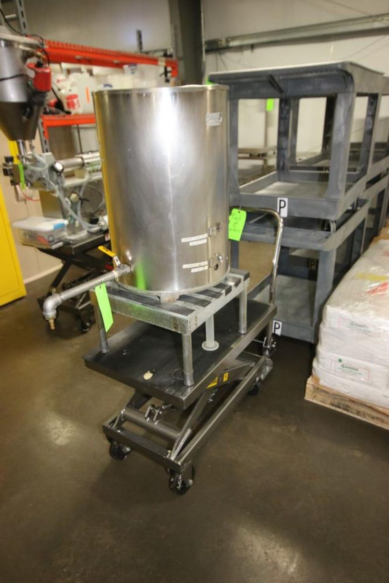 Aprox. 10 Gal. S/S Counter Top Kettle, Mounted on HaulMaster Scissor Lift Portable Cart & Stool, - Image 2 of 5