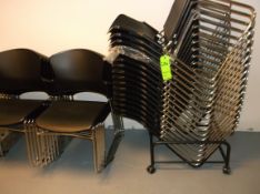 Black Stackable Chairs (LOCATED IN BEAVER FALLS, PA)(Rigging, Loading & Site Management Fee: $125)