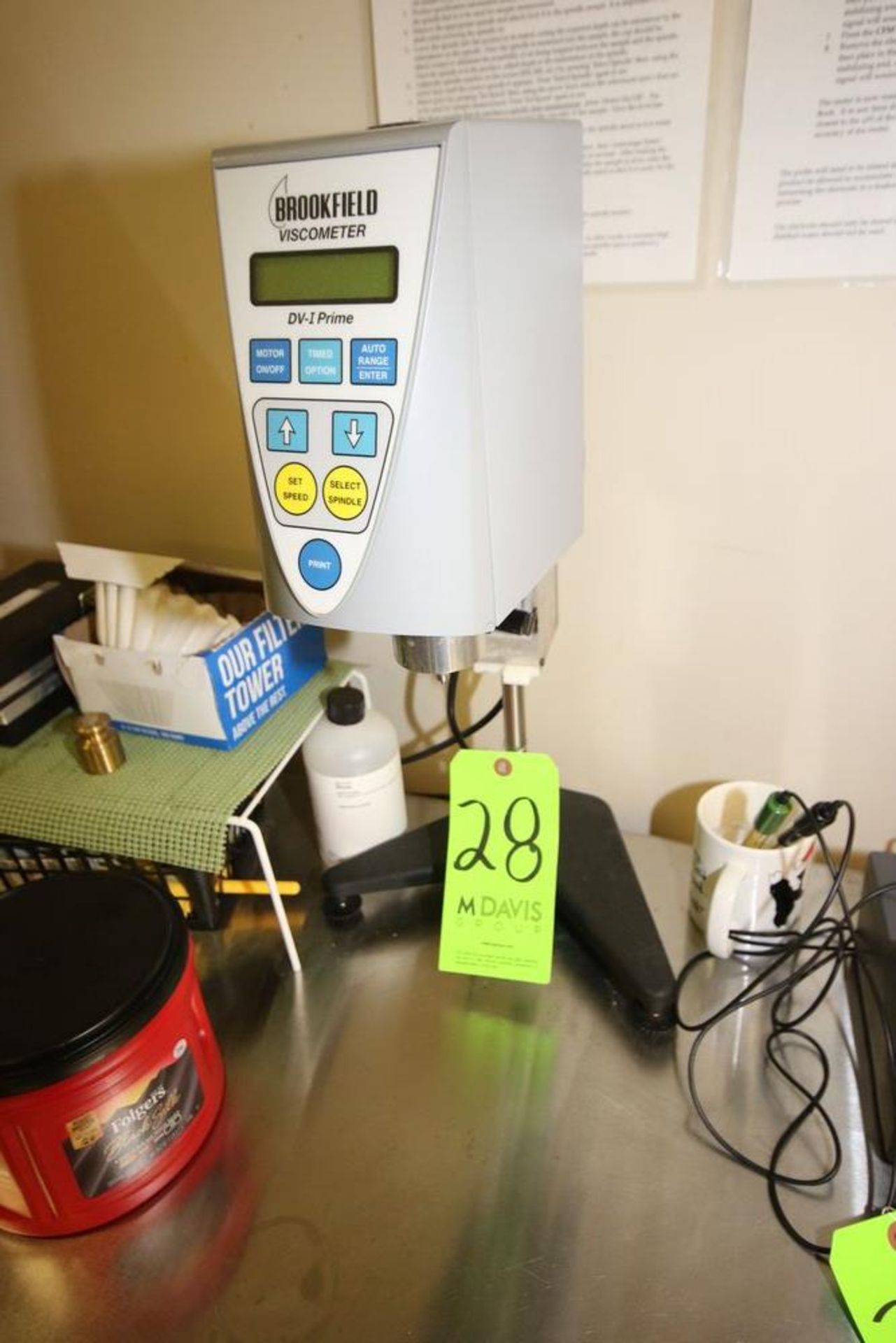 Brookfield Viscometer, M/N DV-I Prime, Mounted on Stand with Power Cord (LOCATED IN BEAVER FALLS,