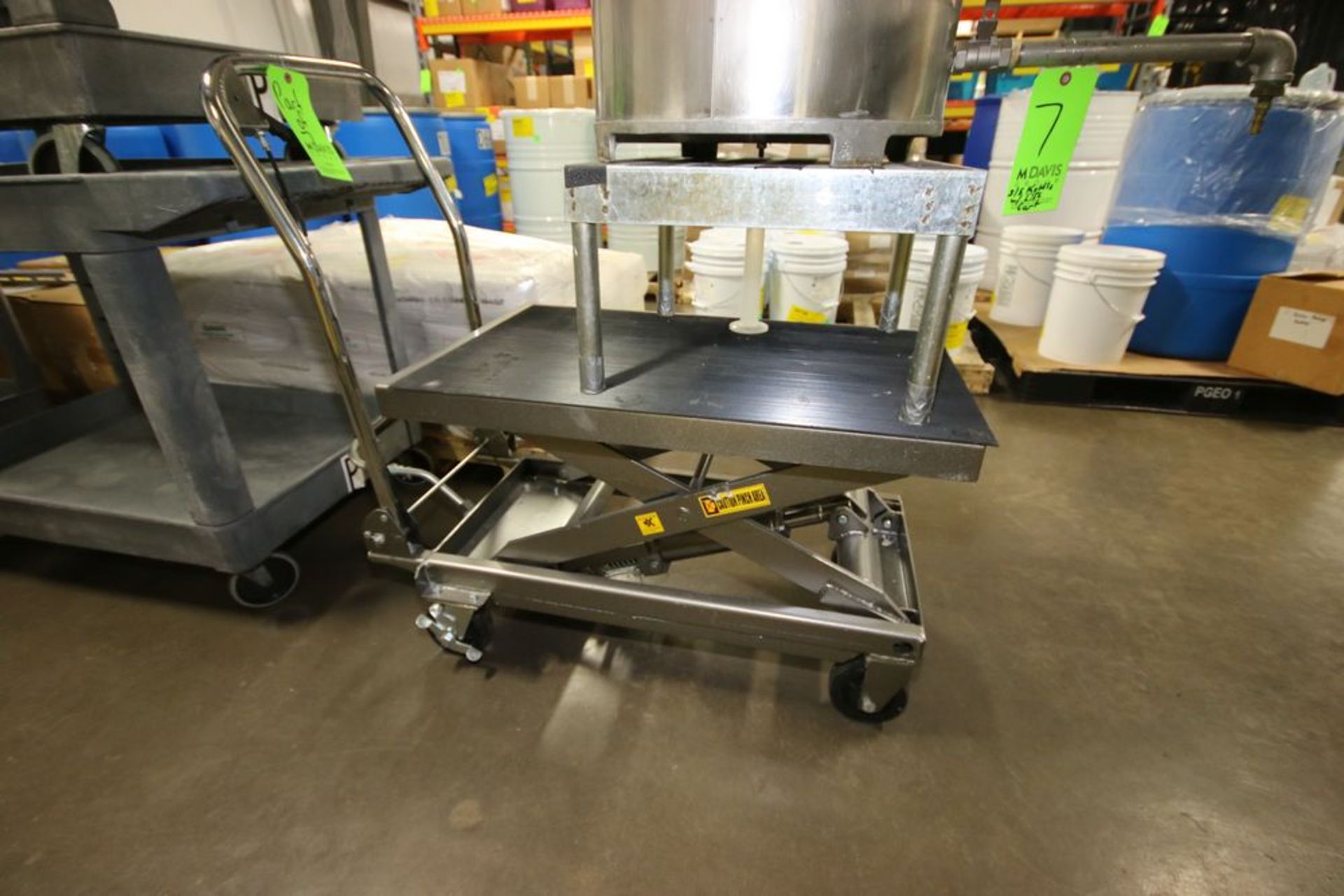 Aprox. 10 Gal. S/S Counter Top Kettle, Mounted on HaulMaster Scissor Lift Portable Cart & Stool, - Image 5 of 5