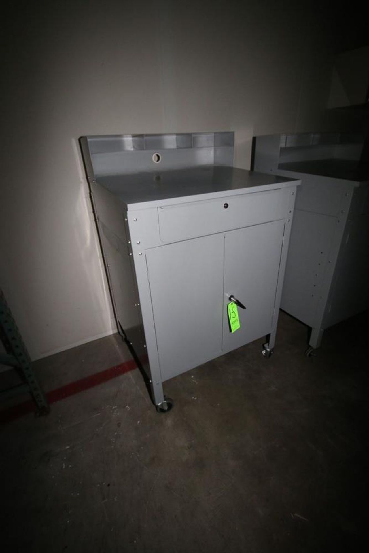 Uline Foreman Desk, Mounted on Casters, Overall Dims.: Aprox. 30" L x 34-1/2" W x 57" H (LOCATED