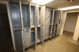 Assorted Wall Mounted Employee Lockers, On (2) Walls Upstairs (LOCATED IN GLOUCESTER, MA) (