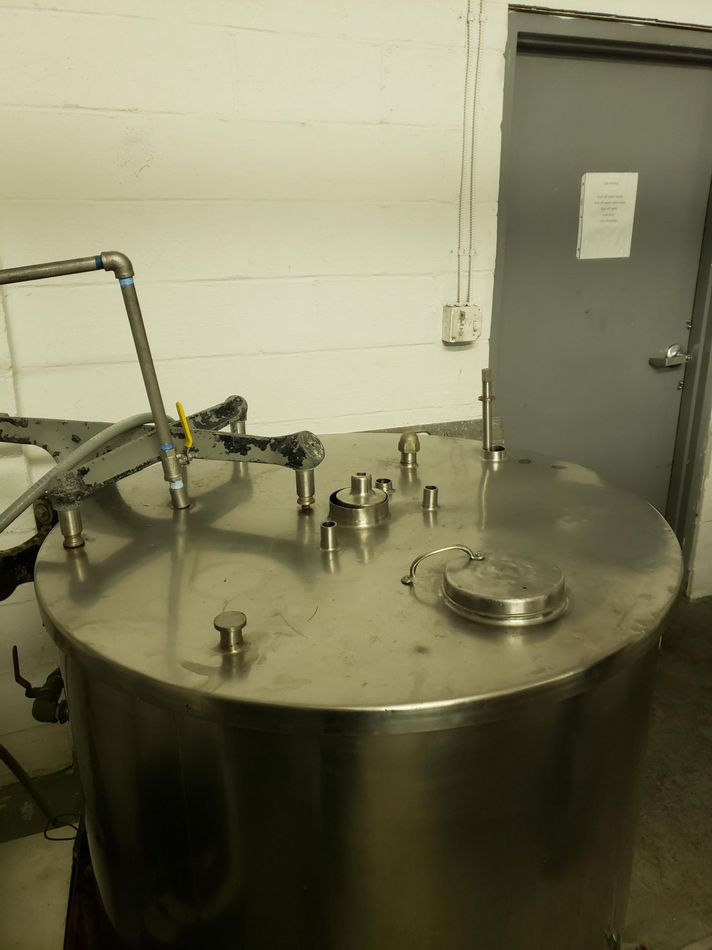 100 Gal. S/S Jacketed Pasteurizer/Processor Tank, with Vertical Agitator & Side Mounted Drive, - Image 4 of 5