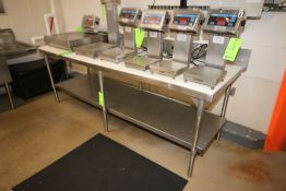 S/S Cutting Table, with Cutting Board Type Table Top Surface, with S/S Bottom Shelf, Overall