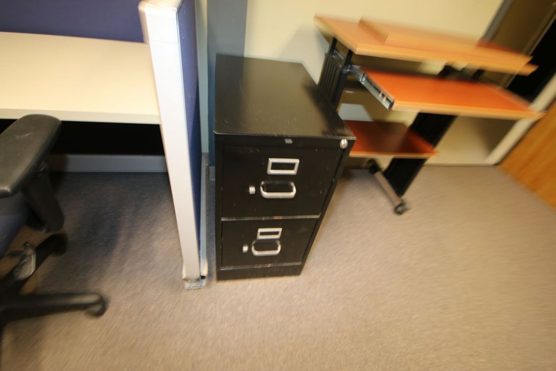 Contents of Upstairs Offices, Includes Cubical Section with Roller Chairs, L-Shape Desk, 2-Drawer - Image 4 of 4