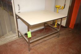 S/S Cutting Table, with Cutting Board Type Table Top, Overall Dims.: Aprox. 48" L x 39-1/2" W x