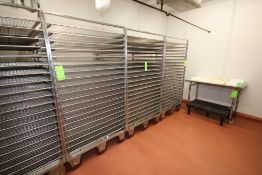 S/S Wire Shelf Portable Smokehouse Racks, Overall Dims.: Aprox. 40" L x 41-1/2" W x 78" H, with (20)