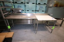(1) S/S Table, Overall Dims.: Aprox. 60" L x 24" W x 35" H & (1) Eagle Cutting Table, M/N CT3036S-