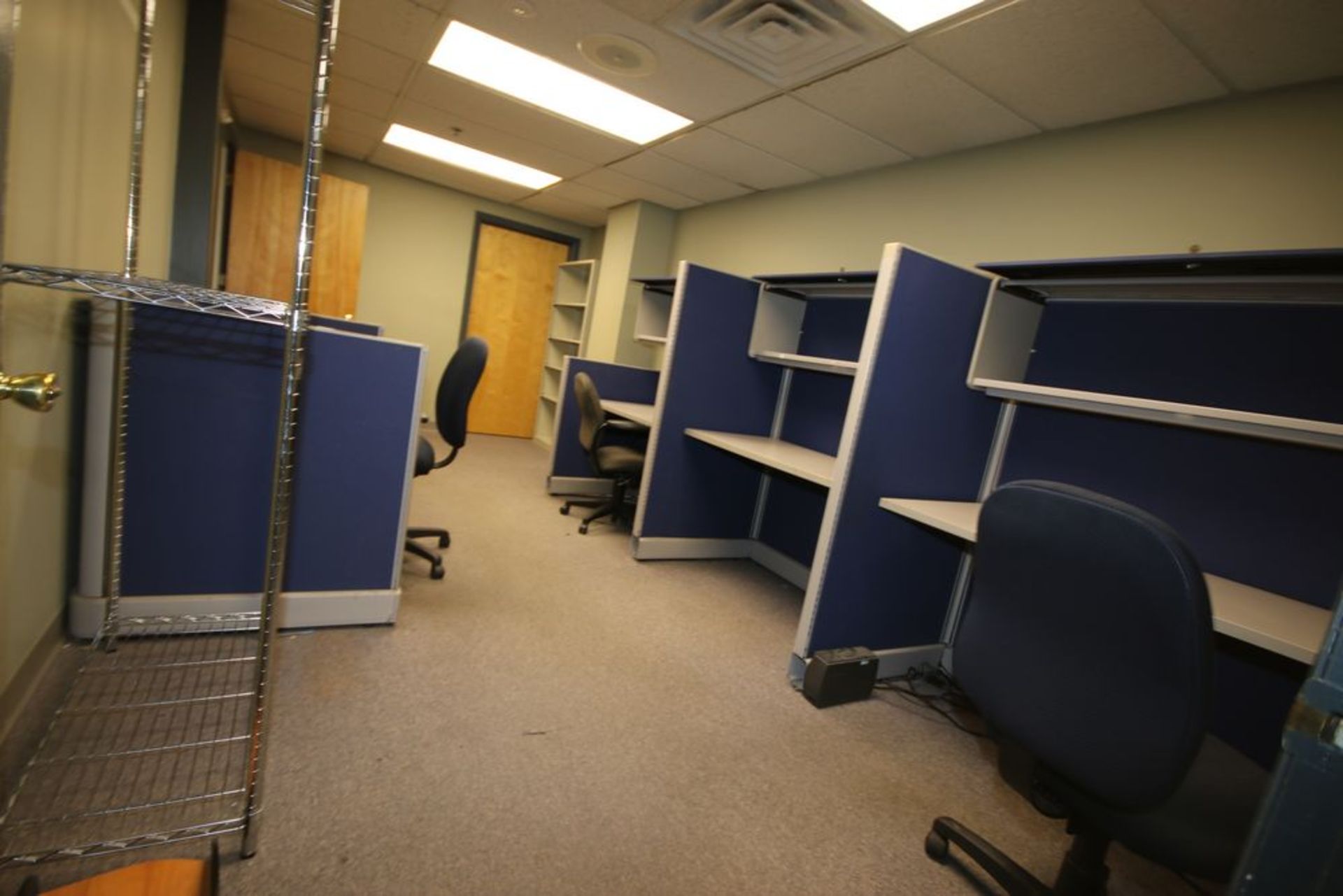 Contents of Upstairs Offices, Includes Cubical Section with Roller Chairs, L-Shape Desk, 2-Drawer - Image 2 of 4