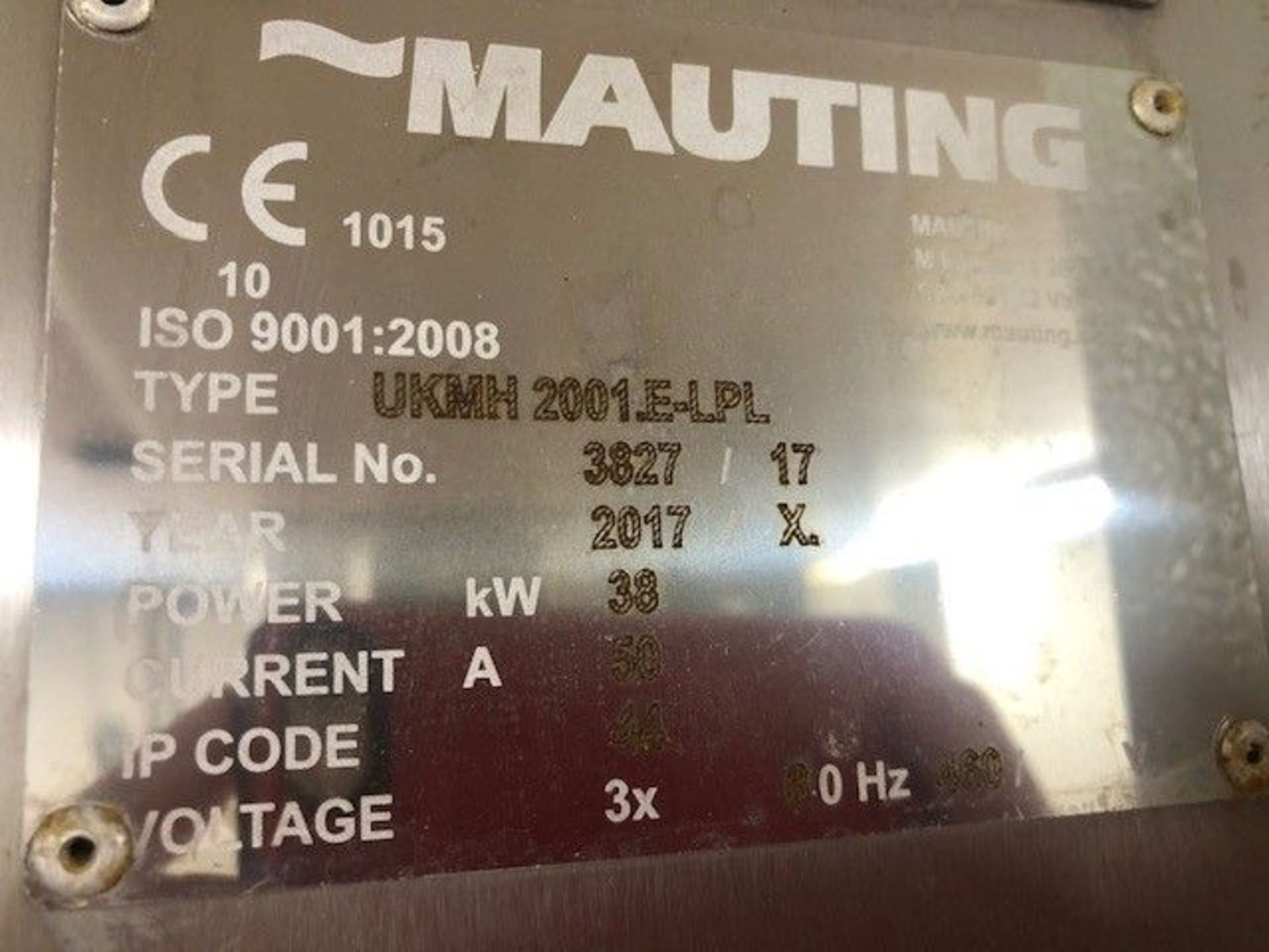 2017 Mauting S/S Dual Door Smokehouse, Type UKMH 2001.E-LPL, S/N 3827/17, 460 Volts, 3 Phase, with - Image 14 of 17