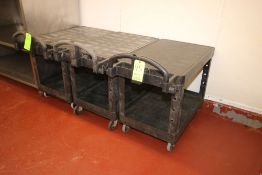 Plastic Push Carts, Overall Dims.: Aprox. 43-1/2" L x 25" W x 32" H (LOCATED IN GLOUCESTER, MA) (