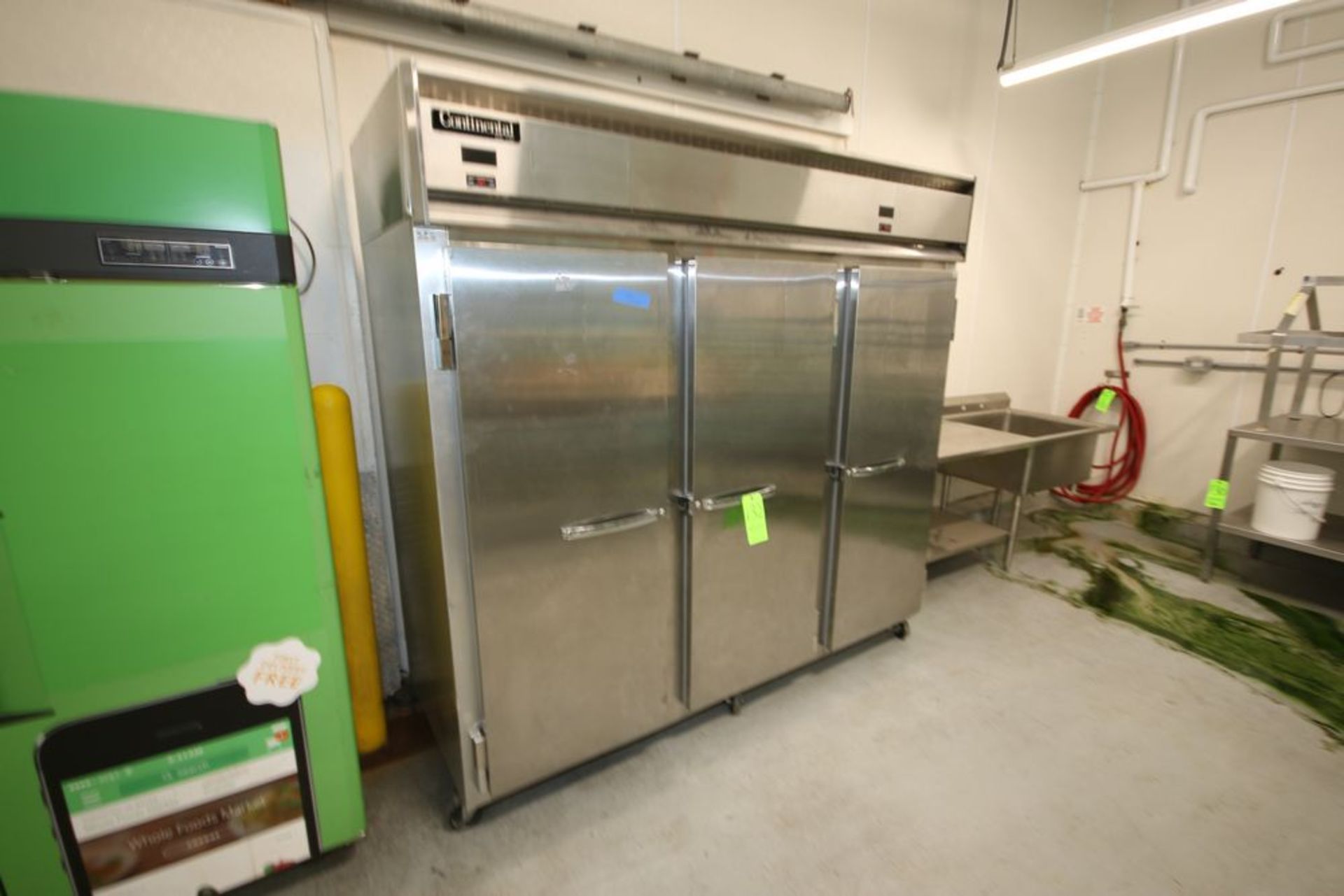 Continental Triple Door S/S Refrigerator, Mounted on Casters, Overall Dims.: Aprox. 84" L x 36" W - Image 2 of 6