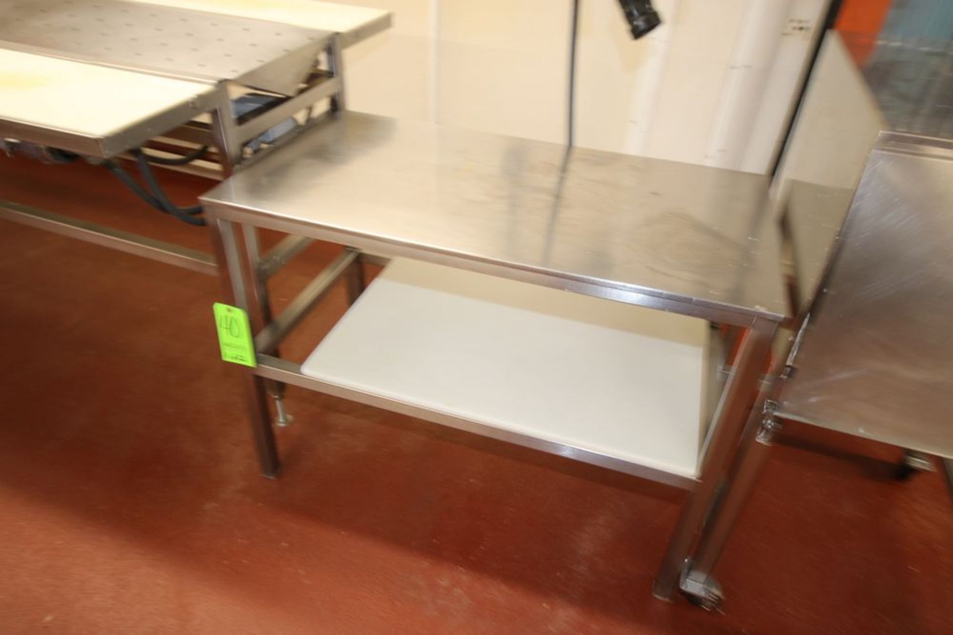 S/S Table with S/S Bottom Shelf, Overall Dims.: Aprox. 44" L x 24" W x 33" H, with Additional S/S - Image 2 of 3