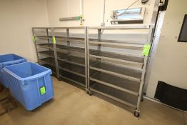 S/S Portable Shelving Units, with (4) S/S Shelves, Mounted on Casters, Overall Dims.: Aprox. 45-1/2"