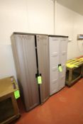 Double Door Plastic Storage Cabinets, Overall Dims.: Aprox. 30" L x 19" W x 72" H (LOCATED IN