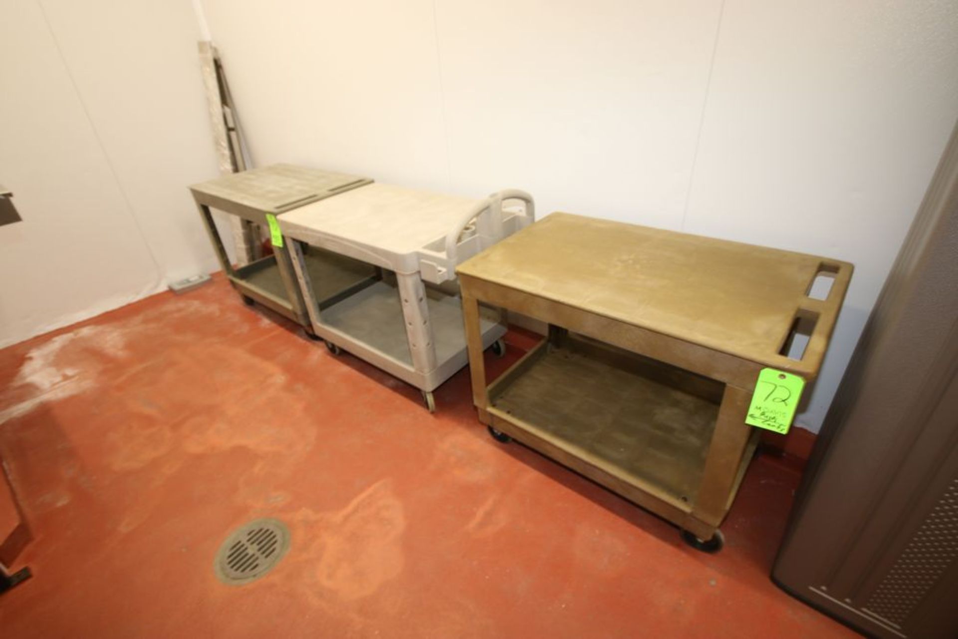 Plastic Push Carts, Overall Dims.: Aprox. 43-1/2" L x 25" W x 32" H (LOCATED IN GLOUCESTER, MA) (