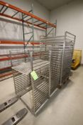 (2) S/S Spare Smoker Racks, with (1) S/S Pan Rack (LOCATED IN GLOUCESTER, MA) (Rigging, Handling &