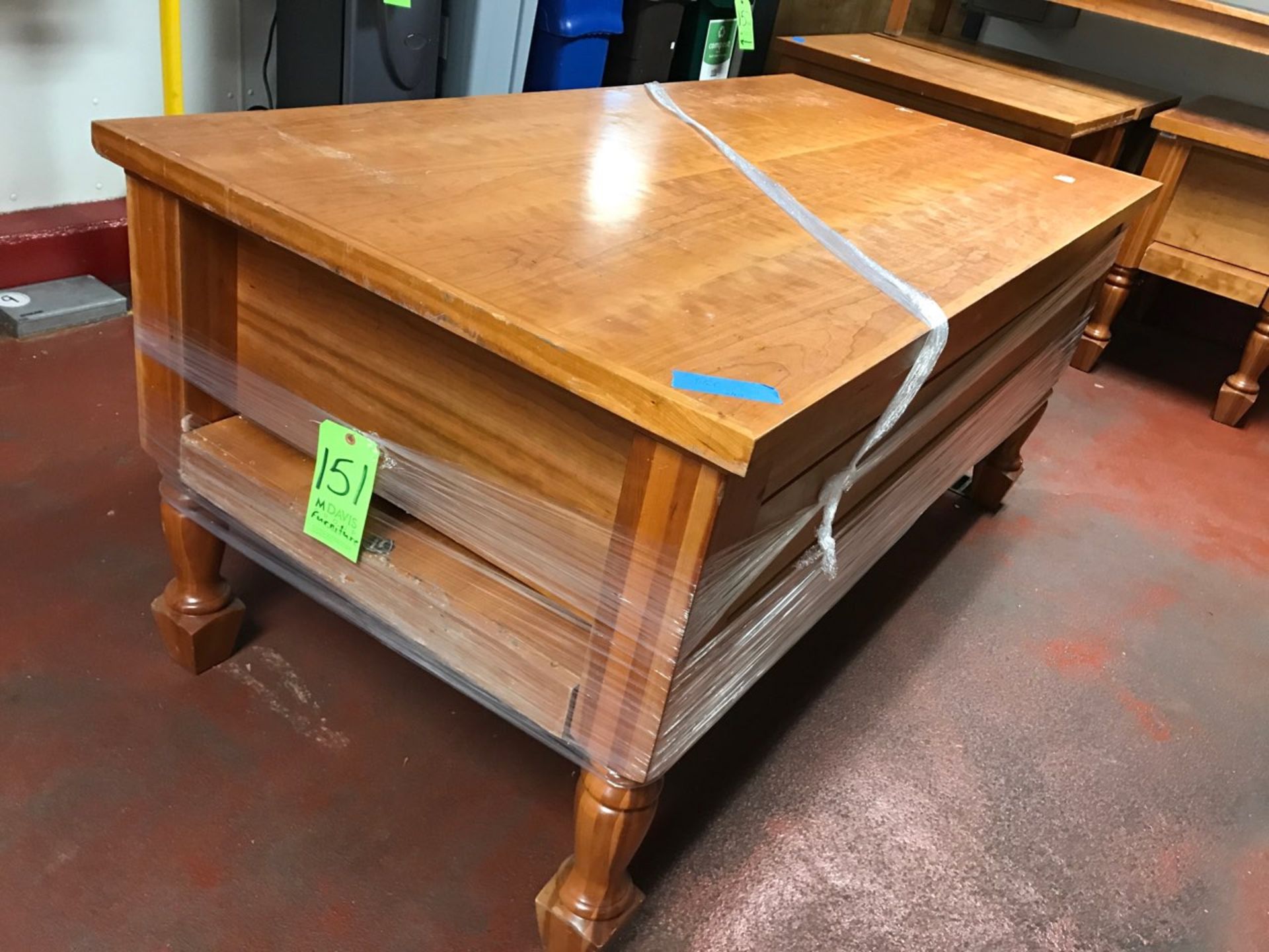 Assortment of Wooden Office Furniture Includes Desk, Side Tables, and Shelving (LOCATED IN - Image 2 of 4