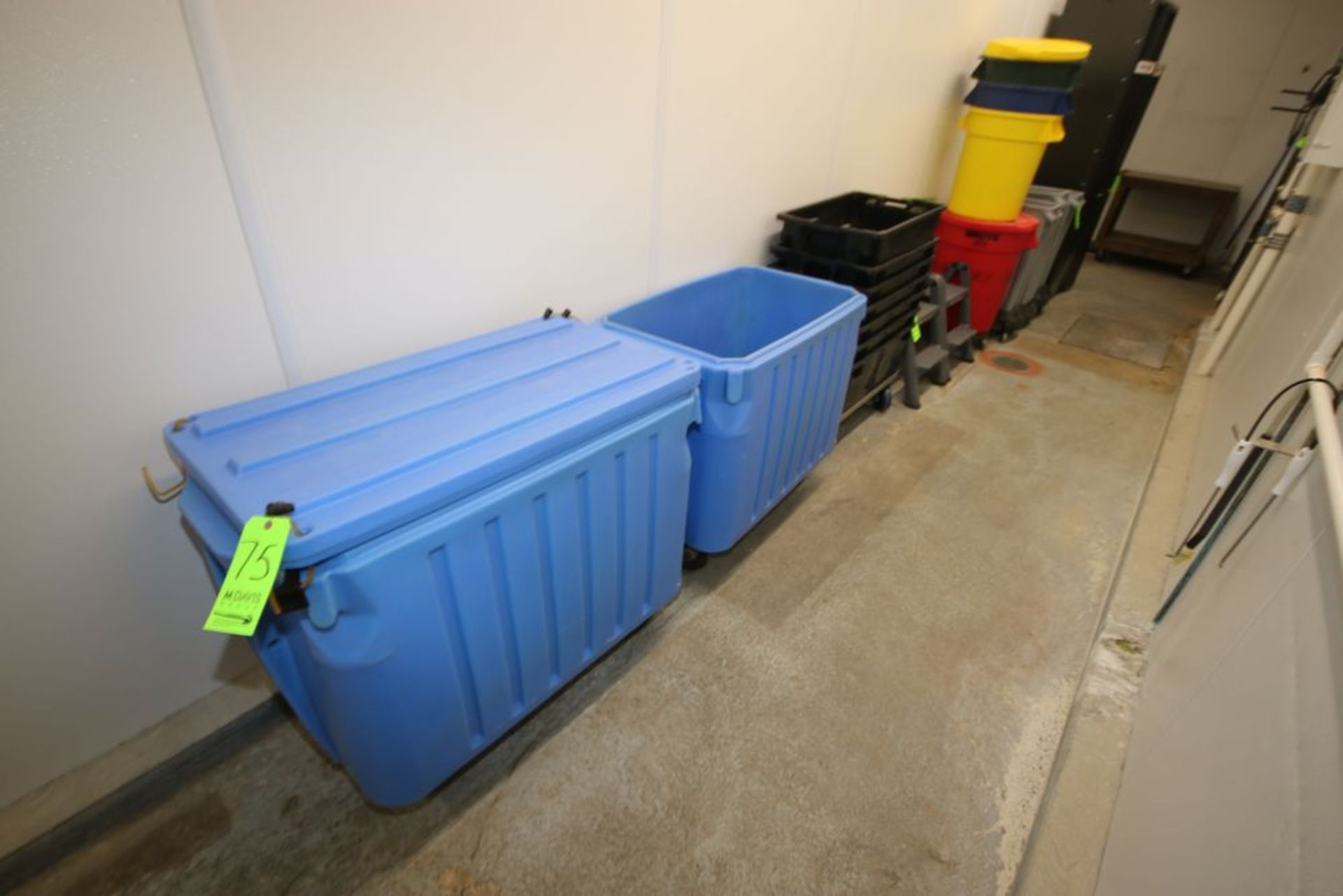 (2) Portable Ice Bins, Internal Dims.: Aprox. 35" L x 20" W x 24" Deep, with (7) Saw Dust Bins, - Image 2 of 2