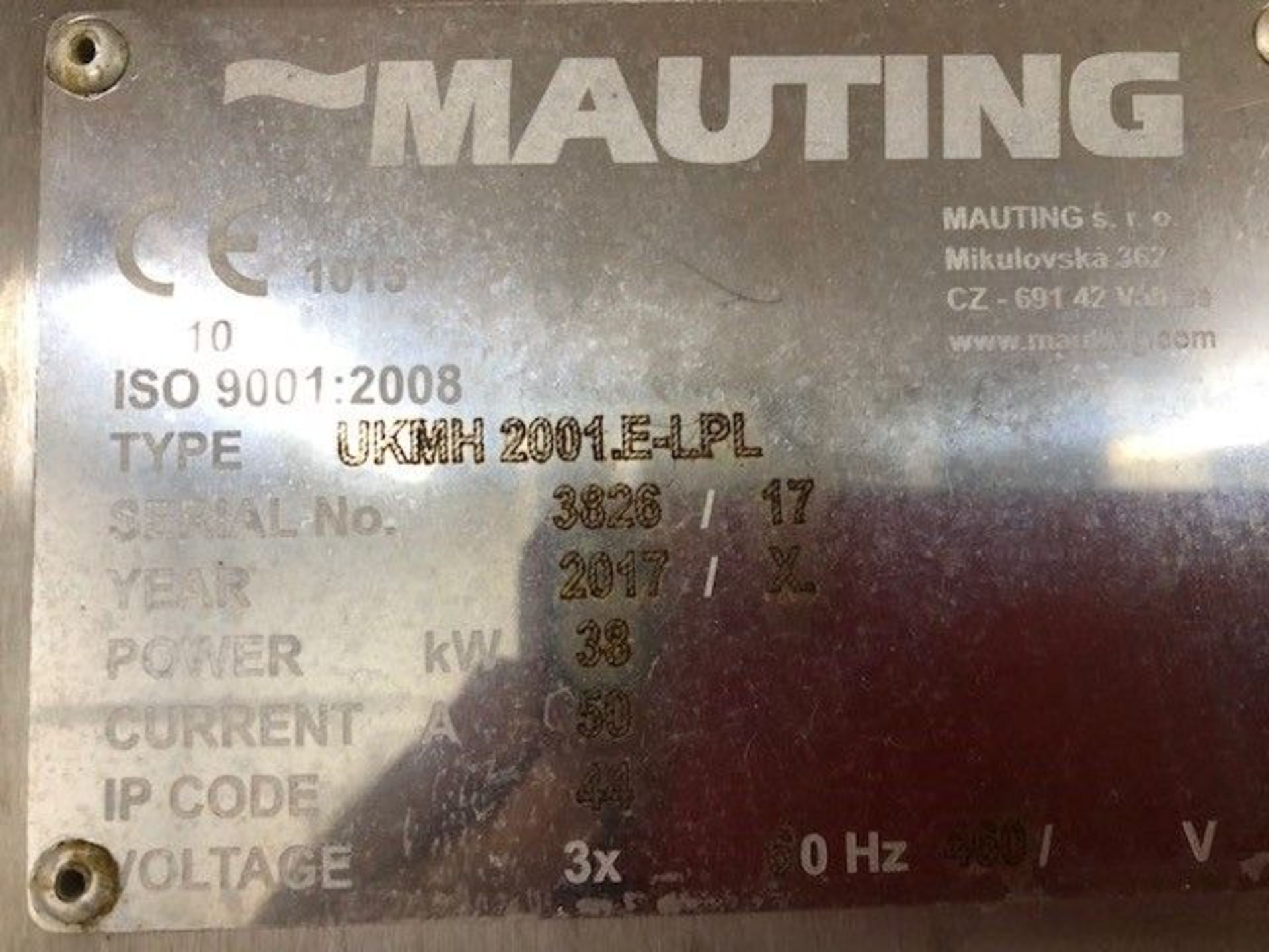 2017 Mauting S/S Dual Door Smokehouse, Type UKMH 2001.E-LPL, S/N 3626/17, 460 Volts, 3 Phase, with - Image 15 of 17