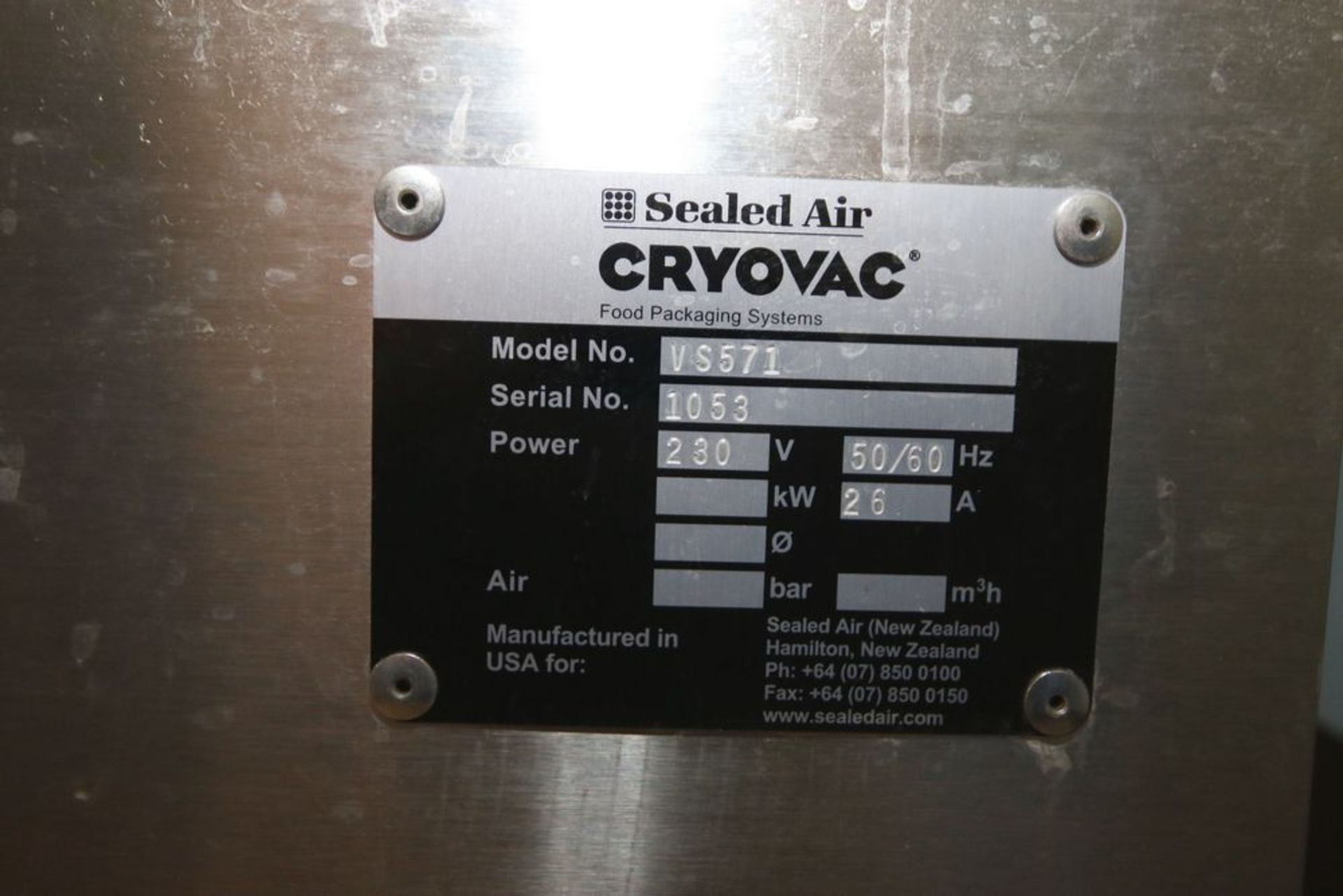 Cryovac UltraSource S/S Vacuum Skin Packaging Machine, M/N VS571, S/N 1053, 230 Volts, with Aprox. - Image 4 of 9
