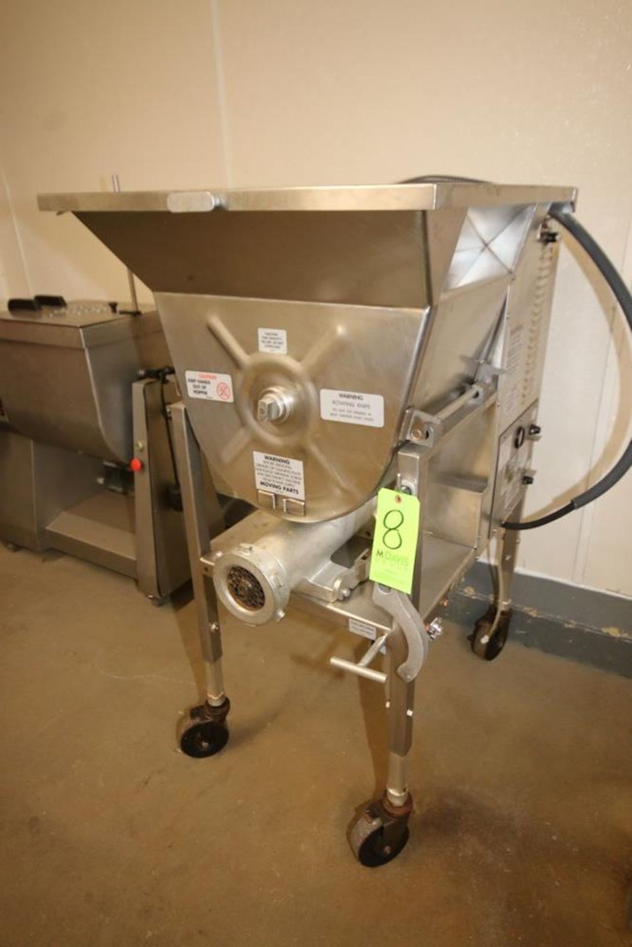 Hollymatic S/S Mixer Grinder, M/N 175, S/N 175-3072, with 7.5 hp Motor, 200 Volts, with S/S