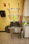 Amtekco S/S Single Bowl Sink, with (2) Wall Mounted S/S Wire Shelves (LOCATED IN GLOUCESTER, MA) (