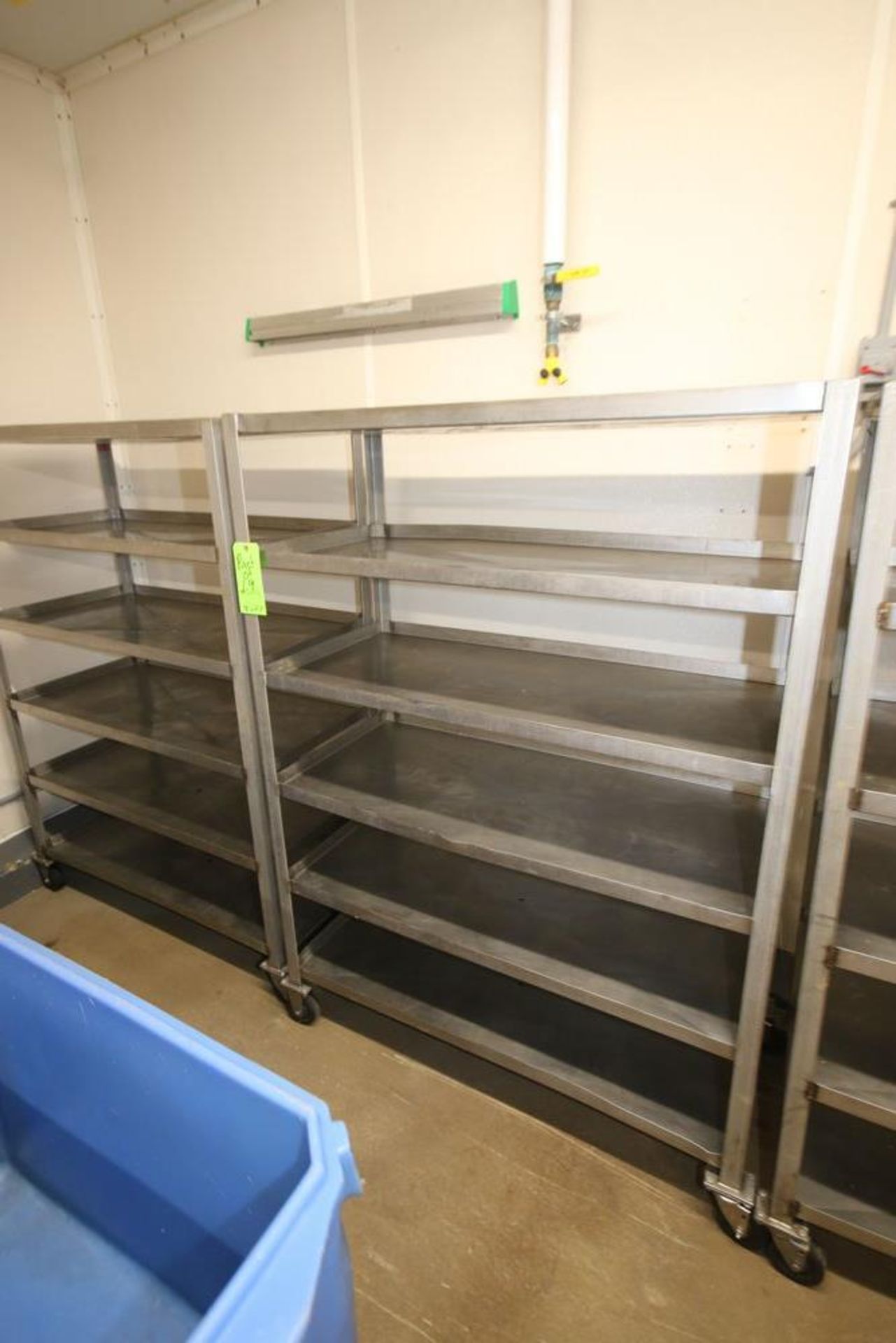 S/S Portable Shelving Units, with (4) S/S Shelves, Mounted on Casters, Overall Dims.: Aprox. 45-1/2" - Image 3 of 4