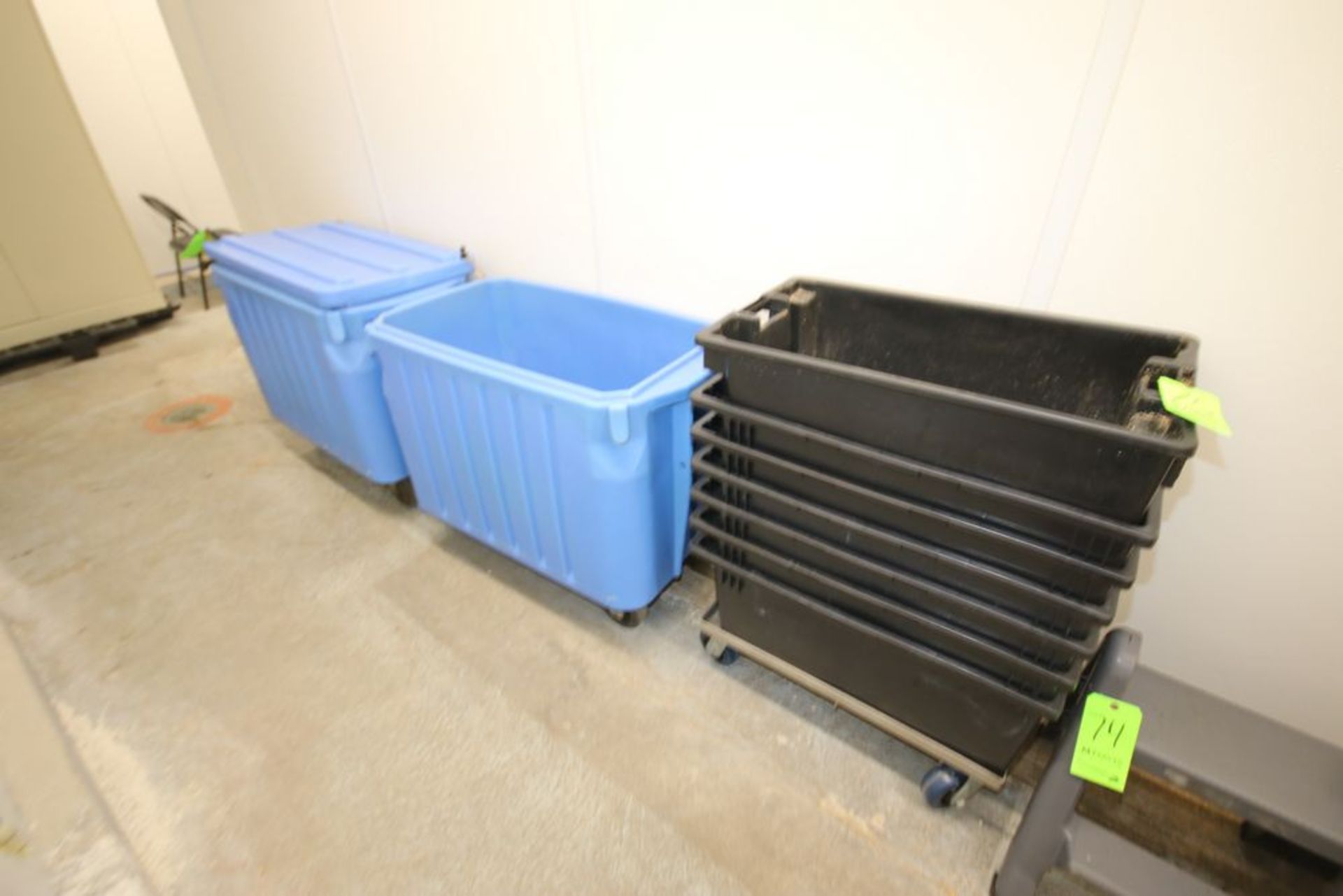 (2) Portable Ice Bins, Internal Dims.: Aprox. 35" L x 20" W x 24" Deep, with (7) Saw Dust Bins,