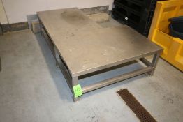 L-Shape S/S Table, Overall Dims.: Aprox. 77" L x 48" W x 18" H (LOCATED IN GLOUCESTER, MA) (Rigging,