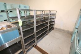 S/S Portable Shelving Units, with (6) Shelves, Overall Dims.: Aprox. 45-1/2" L x 21" W x 64" H (