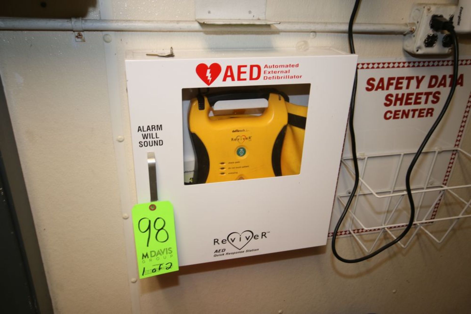 Defibtech Reviver AED, with Wall Mounted Case, Includes Cintas Wall Mounted First Aid Kit (LOCATED