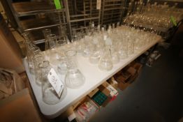 Lot of Assorted Lab Glassware, Includes Erlenmeyer Flasks, Ranging From 25 mL-2000 mL, Includes (