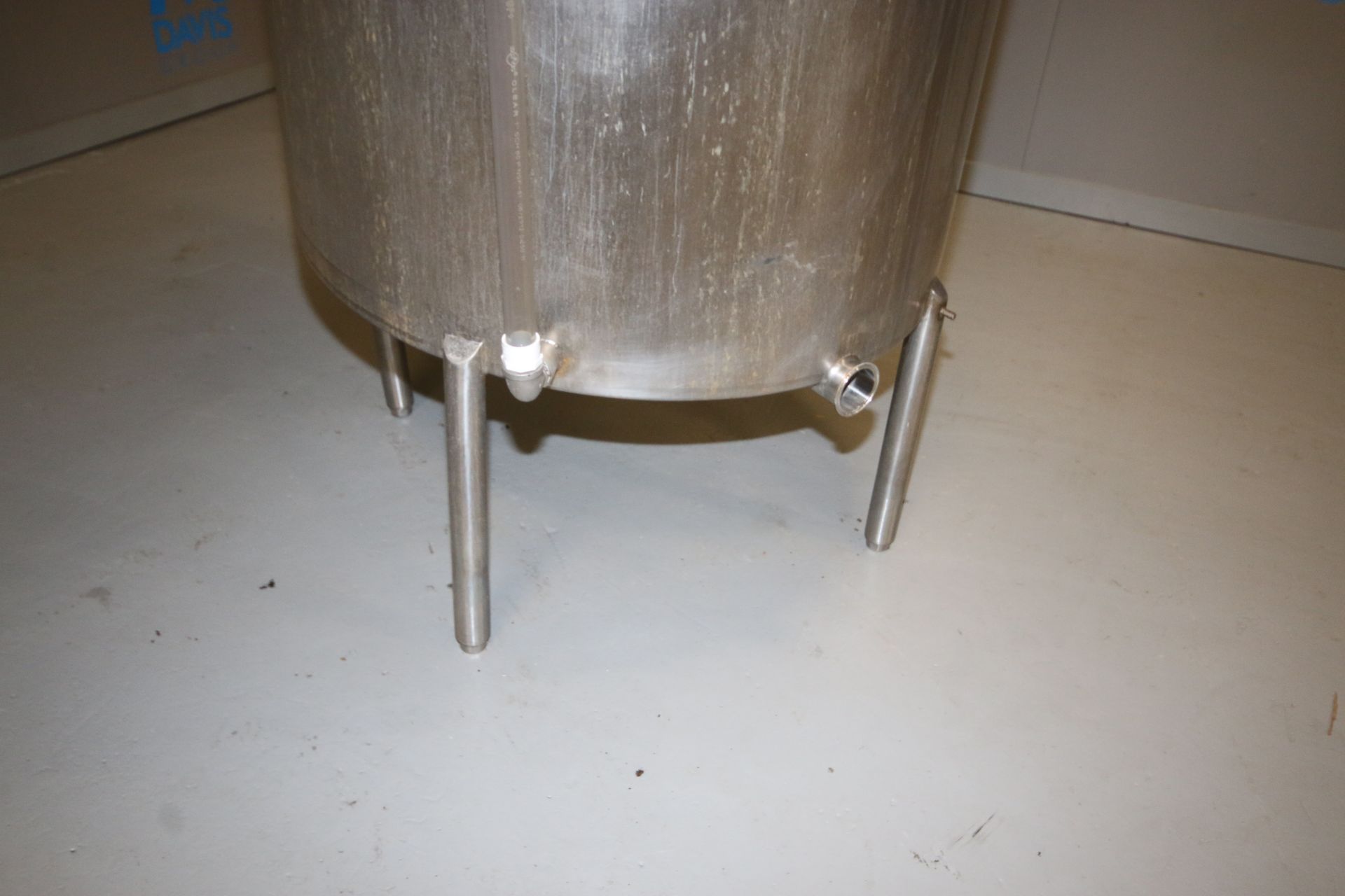 Aprox. 250 Gal. S/S Single Wall Vertical Tank, with (1) S/S CIP Spray Ball, Tank Dims.: Aprox. 59" H - Image 5 of 9