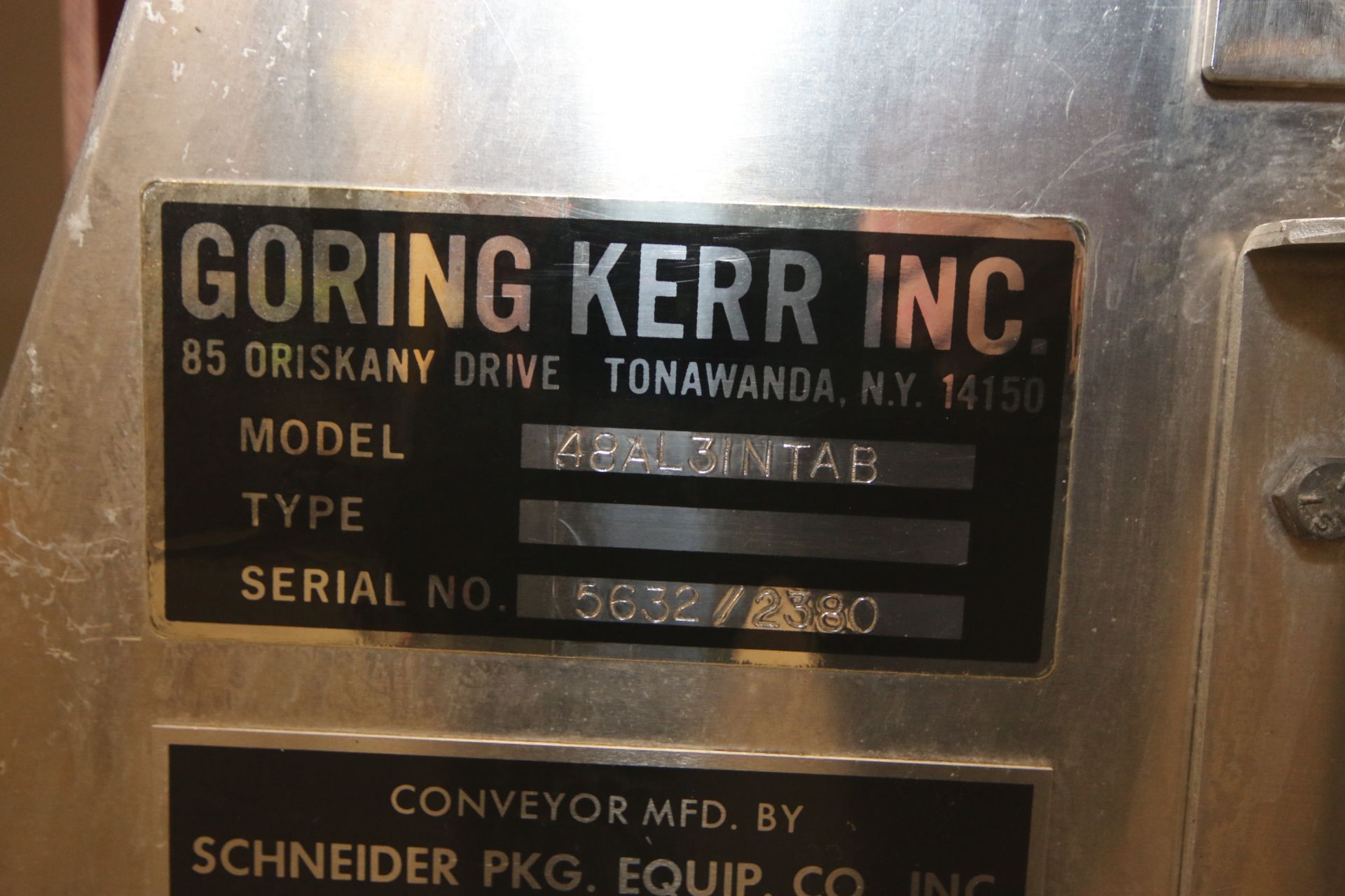 Goring Kerr Straight Section of Aluminum Conveyor, M/N 48AL3INTAB, S/N 5632/2380, Aprox. 4 ft. L x - Image 8 of 8