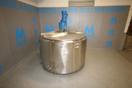 Crepaco Aprox. 500 Gal. Hinged Lid Insulated S/S Tank, S/N C8652, with 5 hp / 1725 RPM 230/460V