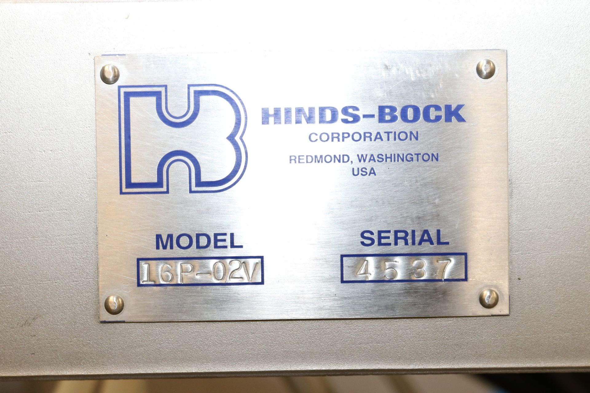 Hinds-Bock 16-Head S/S Piston Filler, M/N 16P-02V, S/N 4537, with S/S Control Panel with Allen- - Image 3 of 15