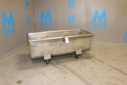 S/S Portable Trough, Overall Dims.: Aprox. 76" L x 36" W x 32" H, Mounted on Casters (IN#66085)(