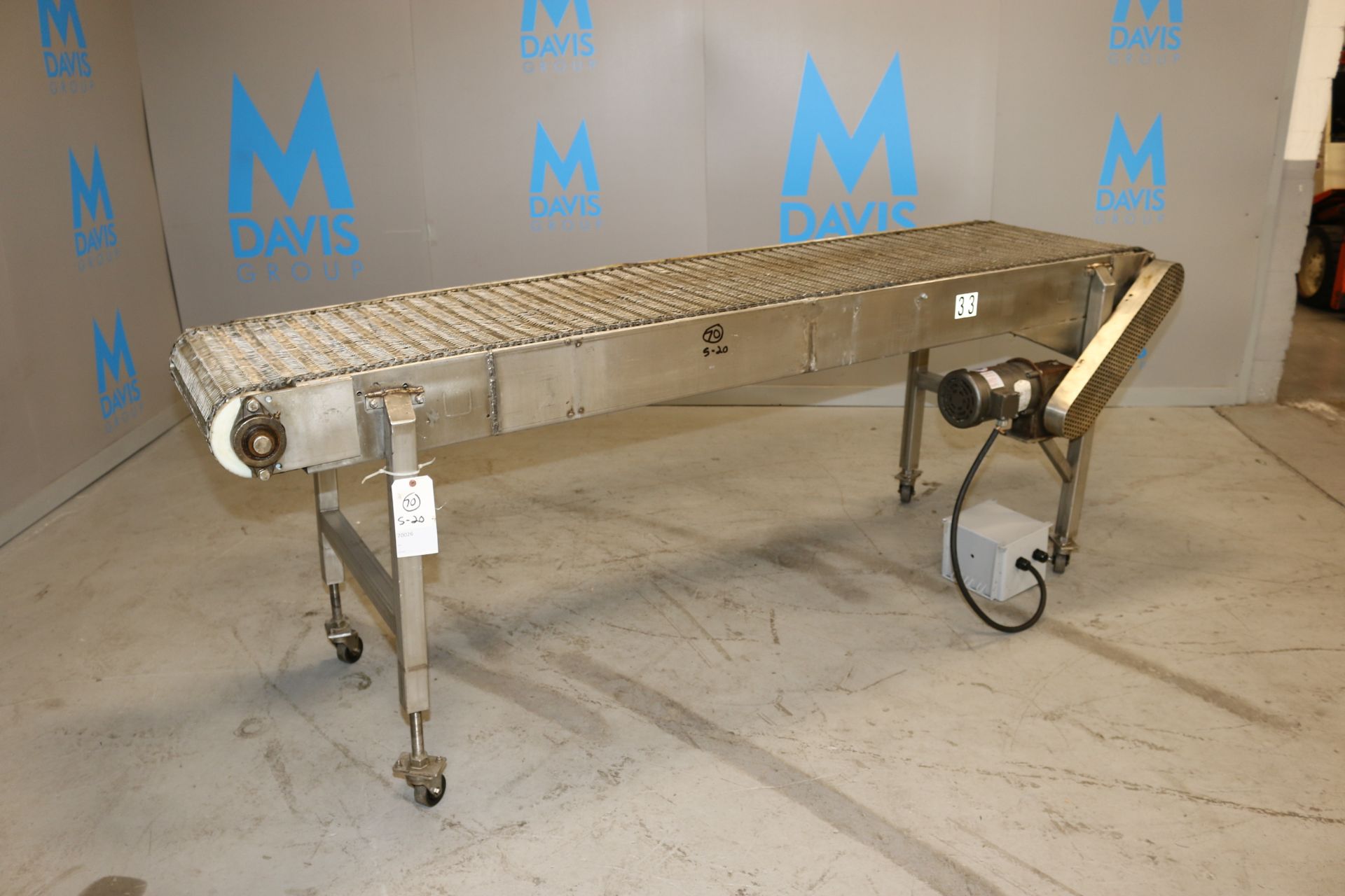 Straight Section of S/S Mesh Conveyor, with 1725 RPM Drive, Overall Dims.: Aprox. 105" L x 32" W x - Image 2 of 7