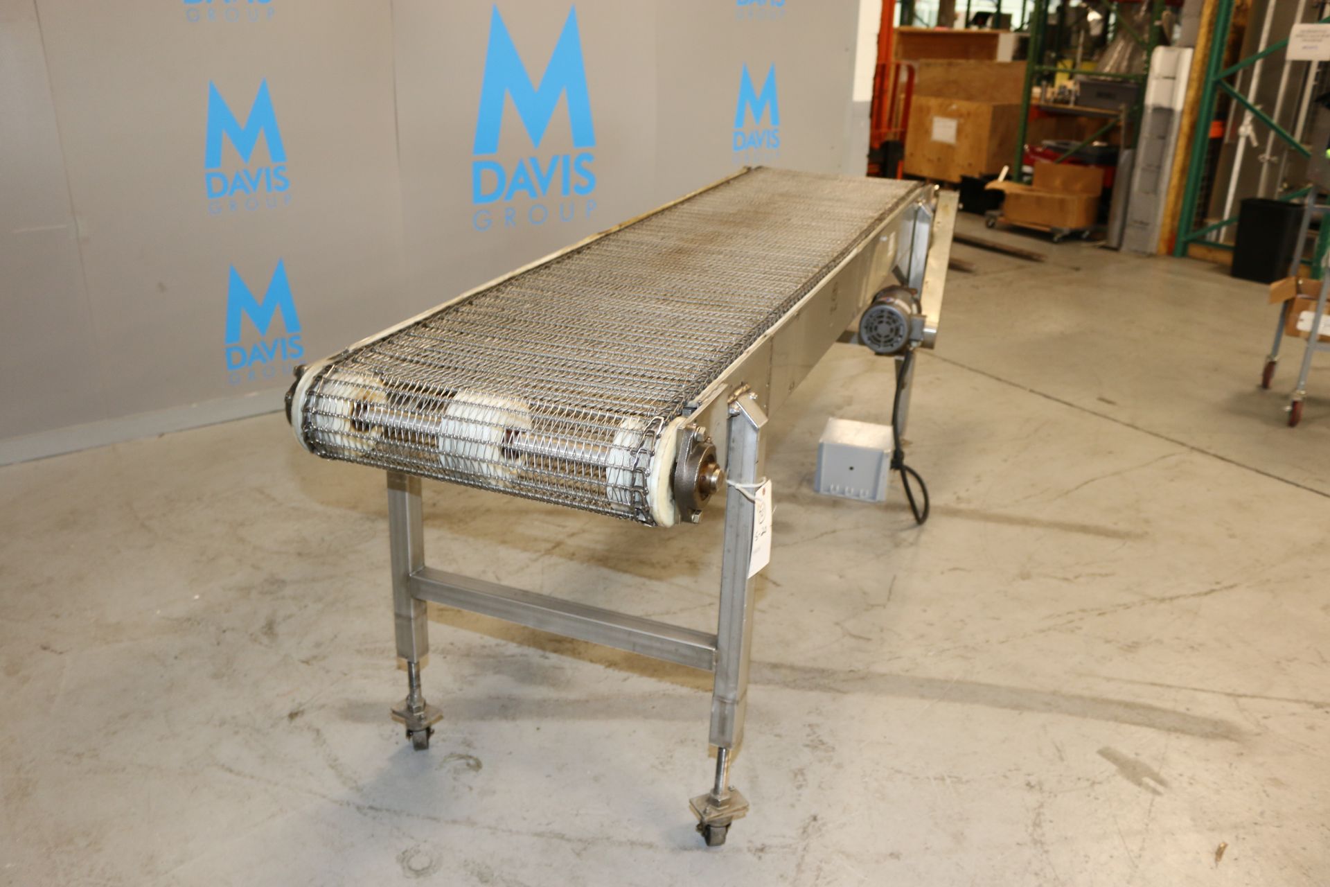 Straight Section of S/S Mesh Conveyor, with 1725 RPM Drive, Overall Dims.: Aprox. 105" L x 32" W x - Image 3 of 7