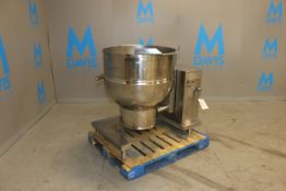 Groen 60 Gal. S/S Tilt Kettle, M/N DEE/4-60, S/N 38075, Min. Design Temp. 32 F @ 50 PSI, Max. W.P.