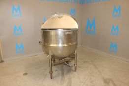 Groen 100 Gal. S/S Kettle, M/N N100, S/N 86254, Max. W.P. 100 PSI @ , with (2) S/S Hinge Lids,